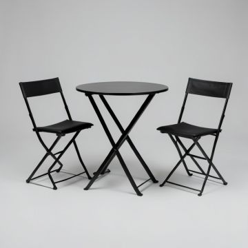 Folding Steel Bistro Set (synthetic illustration; no displayed measurements)