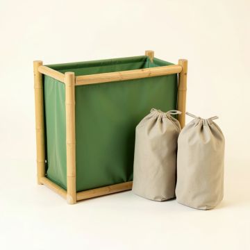 Maple Bend Laundry Sorting Station With Plain Removable Bags - Green (synthetic illustration; no displayed measurements)