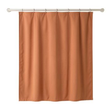 Linden Canyon Shower Curtain Hanging Flat From A Plain Rod - Terracotta