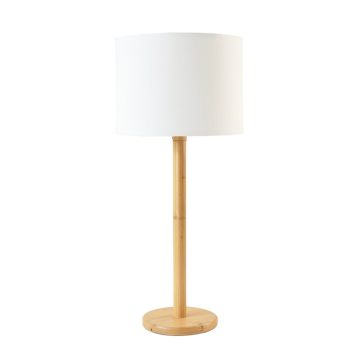 Hazel Bridge Floor Lamp With A Plain Fabric Shade - White