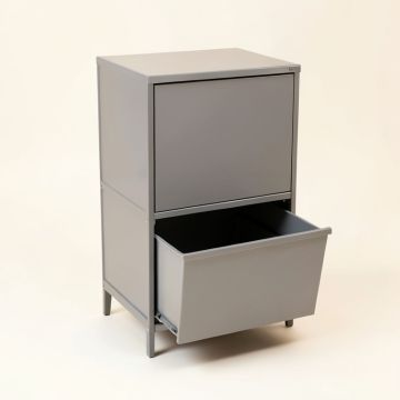 Lake Crossing Freestanding Pull-Out Hamper Cabinet - Gray (synthetic illustration; no displayed measurements)