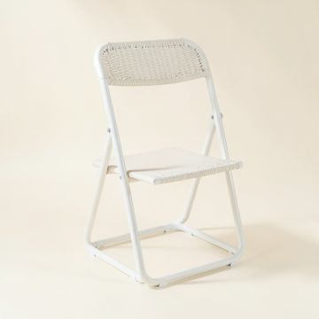Ash Brook Folding Outdoor Chair - White (synthetic illustration; no displayed measurements)