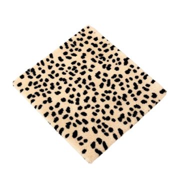 Penley Animal Print Tufted Wool Beige/Black Area Rug