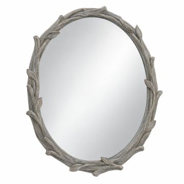 Reed Branch Framed Wall Mirror - Gray