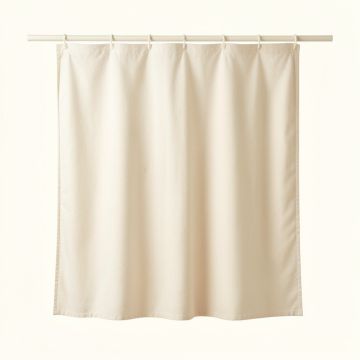 Hill Branch Shower Curtain Hanging Flat From A Plain Rod - Cream (synthetic illustration; no displayed measurements)
