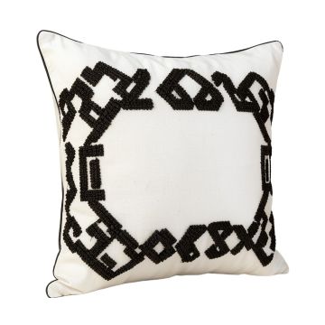 Ayesha Curry Greek Key Embroidered Cotton Throw Pillow