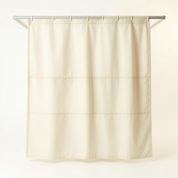 Ridge Bridge Shower Curtain Hanging Flat From A Plain Rod - Ivory (synthetic illustration; no displayed measurements)