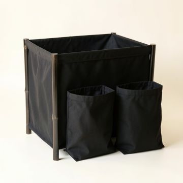 Summit Crest Laundry Sorting Station With Plain Removable Bags - Black (synthetic illustration; no displayed measurements)