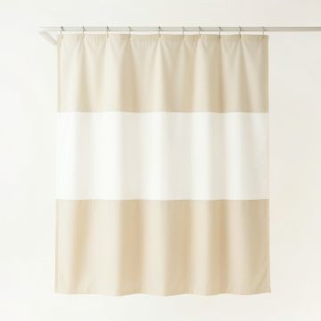 Willow Bend Shower Curtain Hanging Flat From A Plain Rod - Cream (synthetic illustration; no displayed measurements)