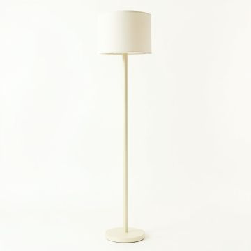 Lake Crest Floor Lamp With A Plain Fabric Shade - Cream (synthetic illustration; no displayed measurements)