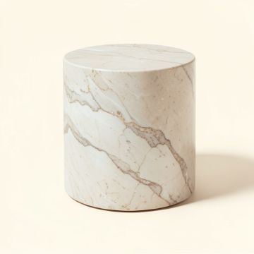 Kristin Marble Drum End Table (synthetic illustration; no displayed measurements)