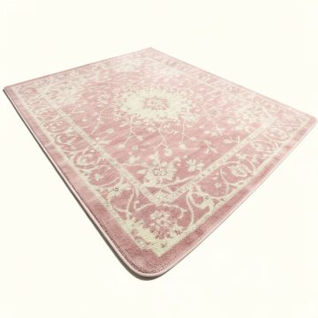 Ines Power Loom/Shag Pink/Ivory Rug (synthetic illustration; no displayed measurements)