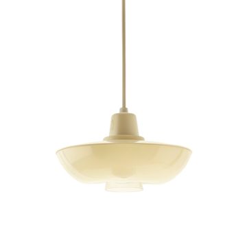 Brook Bridge Pendant Light Suspended From One Plain Cable - Ivory