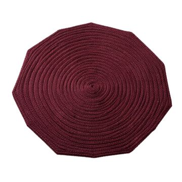Octagon Putney Ombre Braided Cotton Burgundy Area Rug