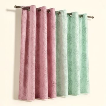 Jacksonburg Lace Overlay Nature/Floral Blackout Thermal Grommet Curtain Panels (synthetic illustration; no displayed measurements)