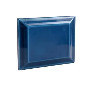 3 '' X 12 '' Beveled Glass Subway Tile In Blue