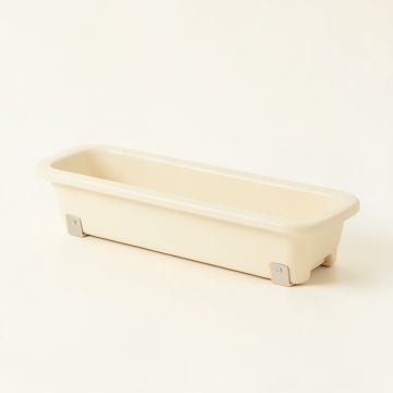 Spruce Crest Empty Railing Planter With Integral Brackets - Cream (synthetic illustration; no displayed measurements)