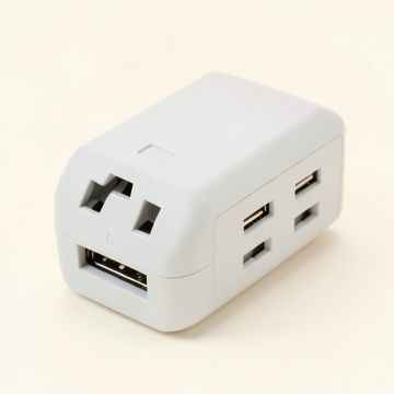 Huntkey Smc407 Surge Protector Extension Cord Outlet W/ 4 Ac Plugs & 3 Usb Ports (synthetic illustration; no displayed measurements)
