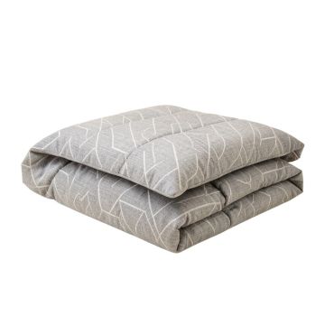 Henning Gray Geometric Linen Comforter