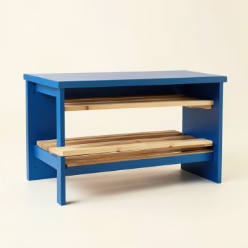 Laurel Bridge Shoe Storage Bench - Blue (synthetic illustration; no displayed measurements)