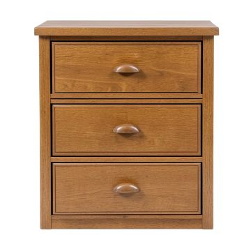 Becnel 3 - Drawer Solid Wood Nightstand In Light Brown