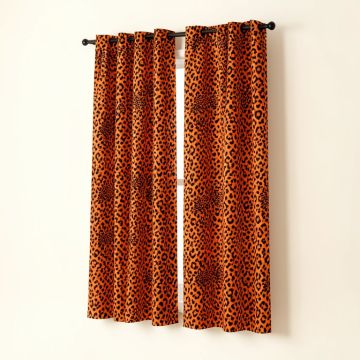 Ambesonne Leopard Print 2 Panel Curtain Set (synthetic illustration; no displayed measurements)