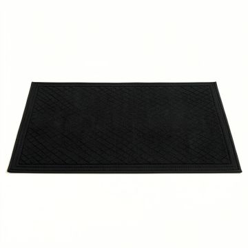 Laurel Crest Rectangular Outdoor Rug - Black (synthetic illustration; no displayed measurements)