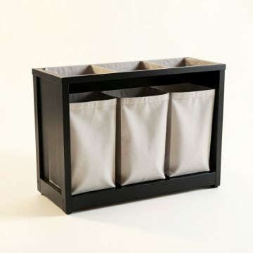Slate Brook Laundry Sorting Station With Plain Removable Bags - Black (synthetic illustration; no displayed measurements)