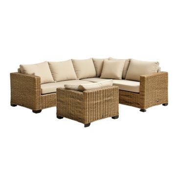 Petekar 3 Piece Rattan Sectional Seating Group With Cushions (synthetic illustration; no displayed measurements)