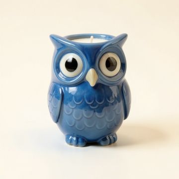 Owl Ceramic Tealight Holder (synthetic illustration; no displayed measurements)