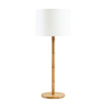 Pine Dale Floor Lamp With A Plain Fabric Shade - White