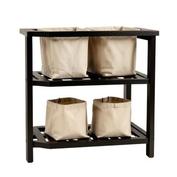 Willow Canyon Laundry Sorting Station With Plain Removable Bags - Black