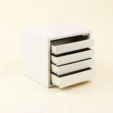 Glen Bend Small-Parts Storage Drawer Cabinet - White (synthetic illustration; no displayed measurements)