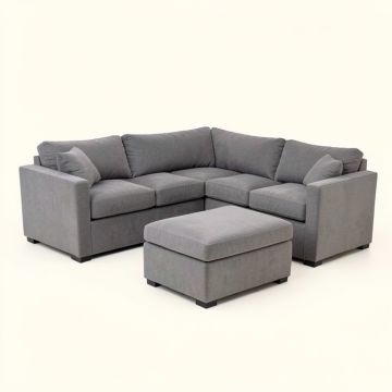 Hager 119 '' Wide Chenille Right Hand Facing Sectional With Ottoman (synthetic illustration; no displayed measurements)