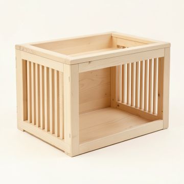 Juniper Field Empty Furniture-Style Pet Crate - Beige (synthetic illustration; no displayed measurements)