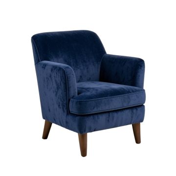 Rosland Upholstered Arm Chair In Navy Blue