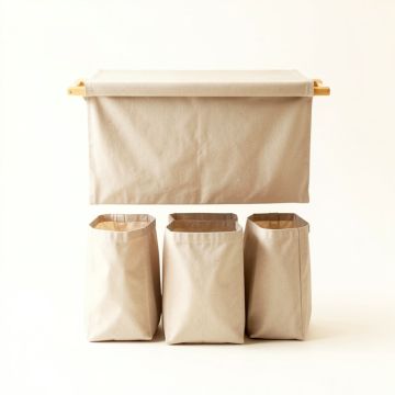 Aspen Bluff Laundry Sorting Station With Plain Removable Bags - Beige (synthetic illustration; no displayed measurements)