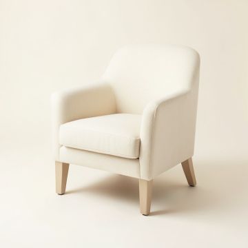 Braconi Upholstered Dining Chair In Cream (synthetic illustration; no displayed measurements)