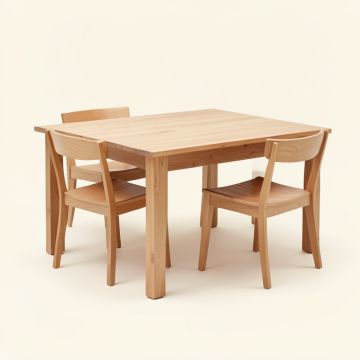 Felicia 3 - Piece Pine Solid Wood Breakfast Dining Set (synthetic illustration; no displayed measurements)