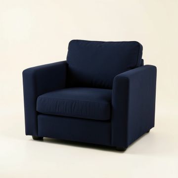 Maple Brook Upholstered Armchair - Navy (synthetic illustration; no displayed measurements)
