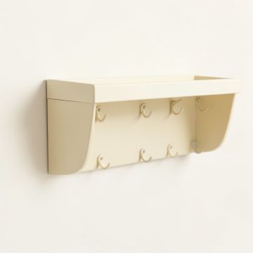 River Arc Wall-Mounted Entryway Organizer Shelf - Ivory (synthetic illustration; no displayed measurements)