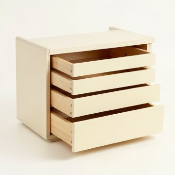 Ash Dell Small-Parts Storage Drawer Cabinet - Cream (synthetic illustration; no displayed measurements)