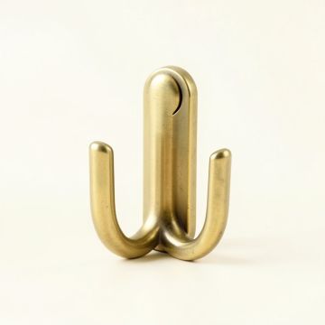 Brass Double Wall Mounted Robe Hook (synthetic illustration; no displayed measurements)