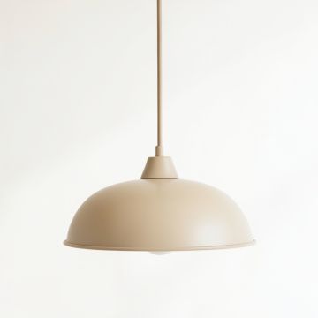 Clay Bridge Pendant Light Suspended From One Plain Cable - Beige (synthetic illustration; no displayed measurements)