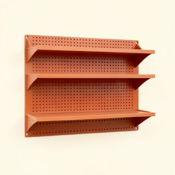 Maple Bridge Empty Wall-Mounted Tool Organizer Panel - Terracotta (synthetic illustration; no displayed measurements)