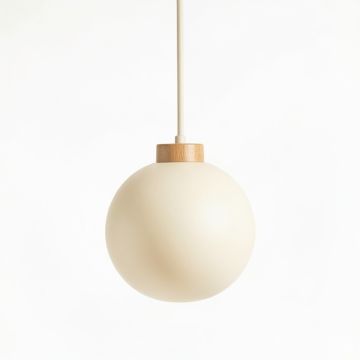 Cove Bend Pendant Light Suspended From One Plain Cable - Cream (synthetic illustration; no displayed measurements)