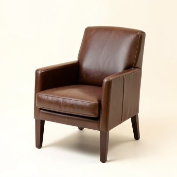 Drew Genuine Leather Upholstered Dining Chair (synthetic illustration; no displayed measurements)