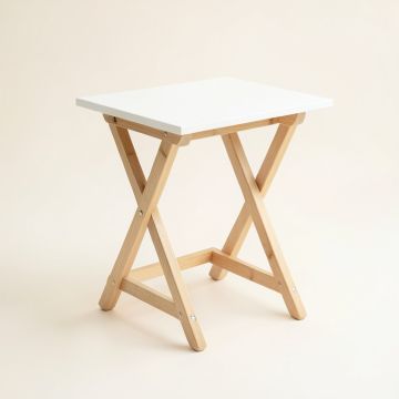Elm Crest Compact Balcony Table - White (synthetic illustration; no displayed measurements)