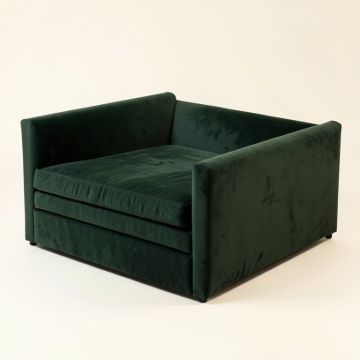 Rushmore 84 '' Velvet Recessed Arm Sleeper (synthetic illustration; no displayed measurements)
