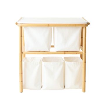 Oak Bridge Laundry Sorting Station With Plain Removable Bags - White